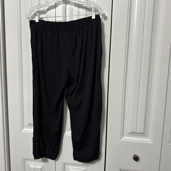 Dolceeza Michael Phillips Pants Cropped Silky Cropped Black Size Large - Picture 4 of 5